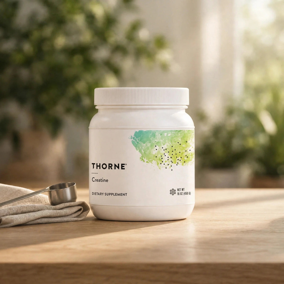 THORNE Creatine, Micronized Creatine Monohydrate Powder, 90 Servings.  - wood