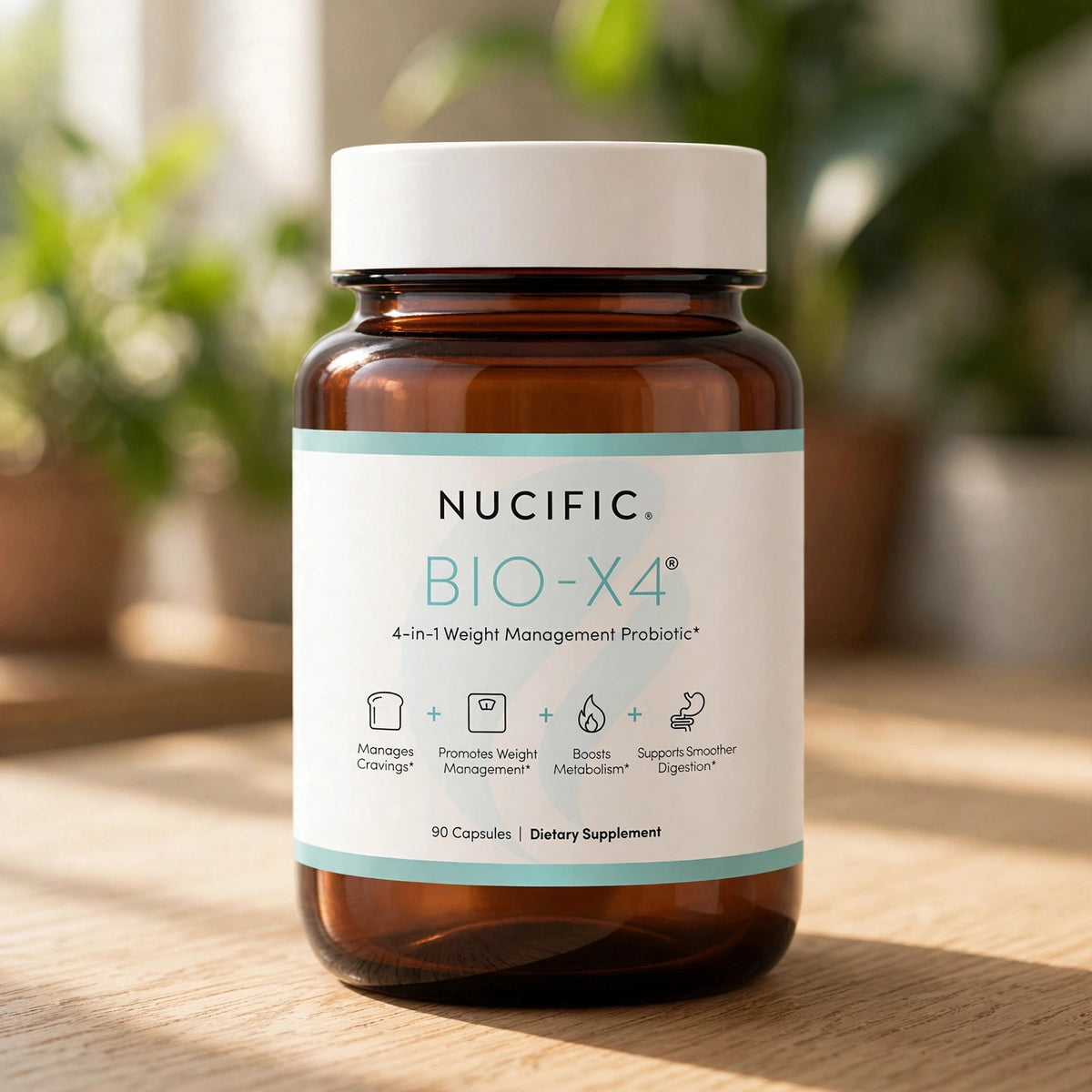 Nucific Bio-X4 4-in-1 Probiotic 90 Capsules - wood