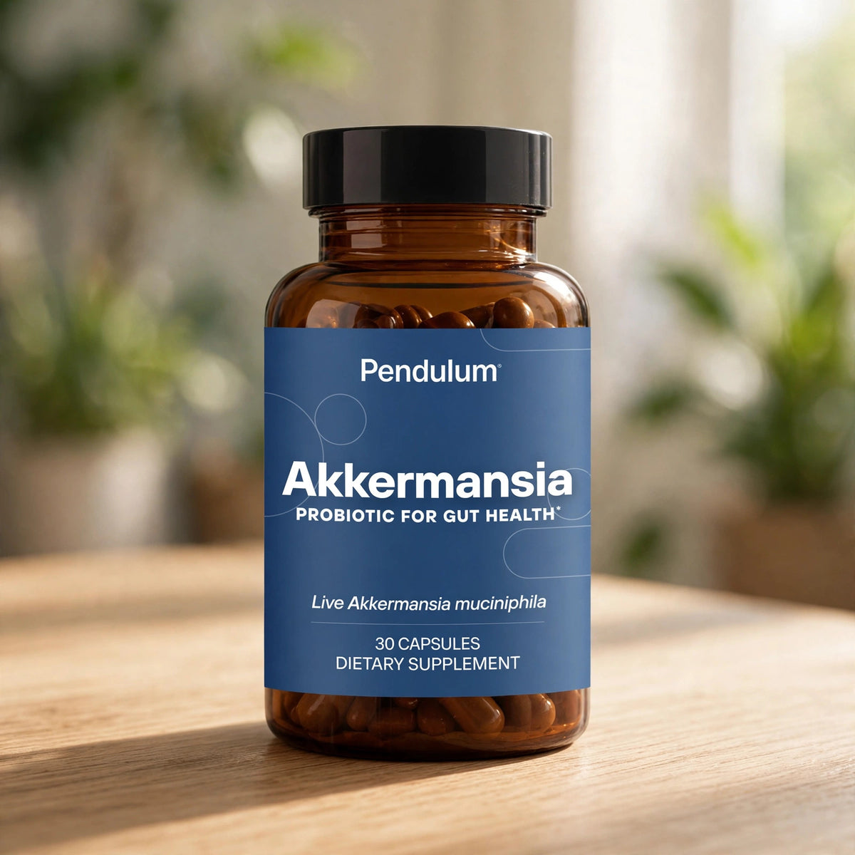 Pendulum Akkermansia 30 Capsules Improves Gut Health Live Probiotic BB - wood