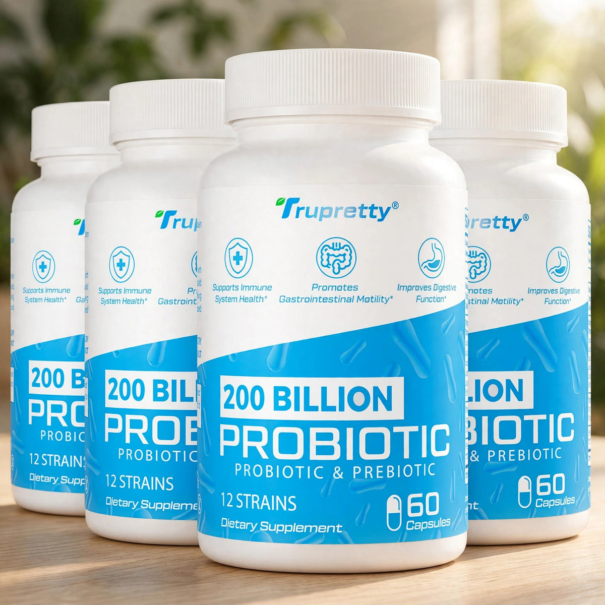 60 Capsules Previtalize Probiotic Element Food Capsules, Probiotic Fib - wood