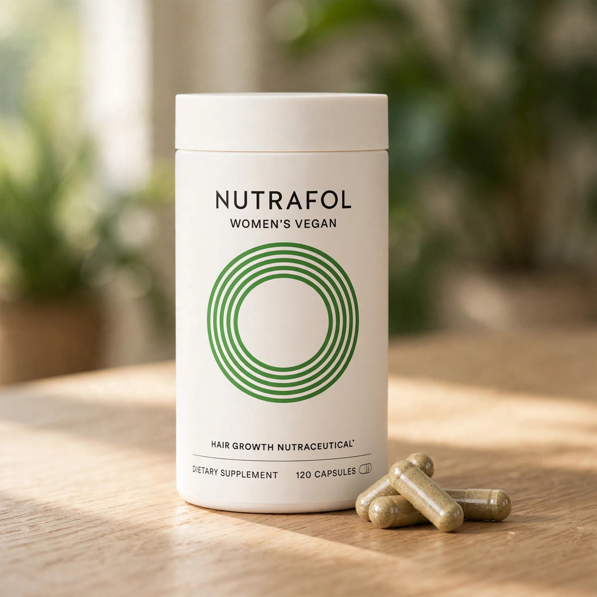 Nutrafol Women 120 Capsules - Green Plastic - wood
