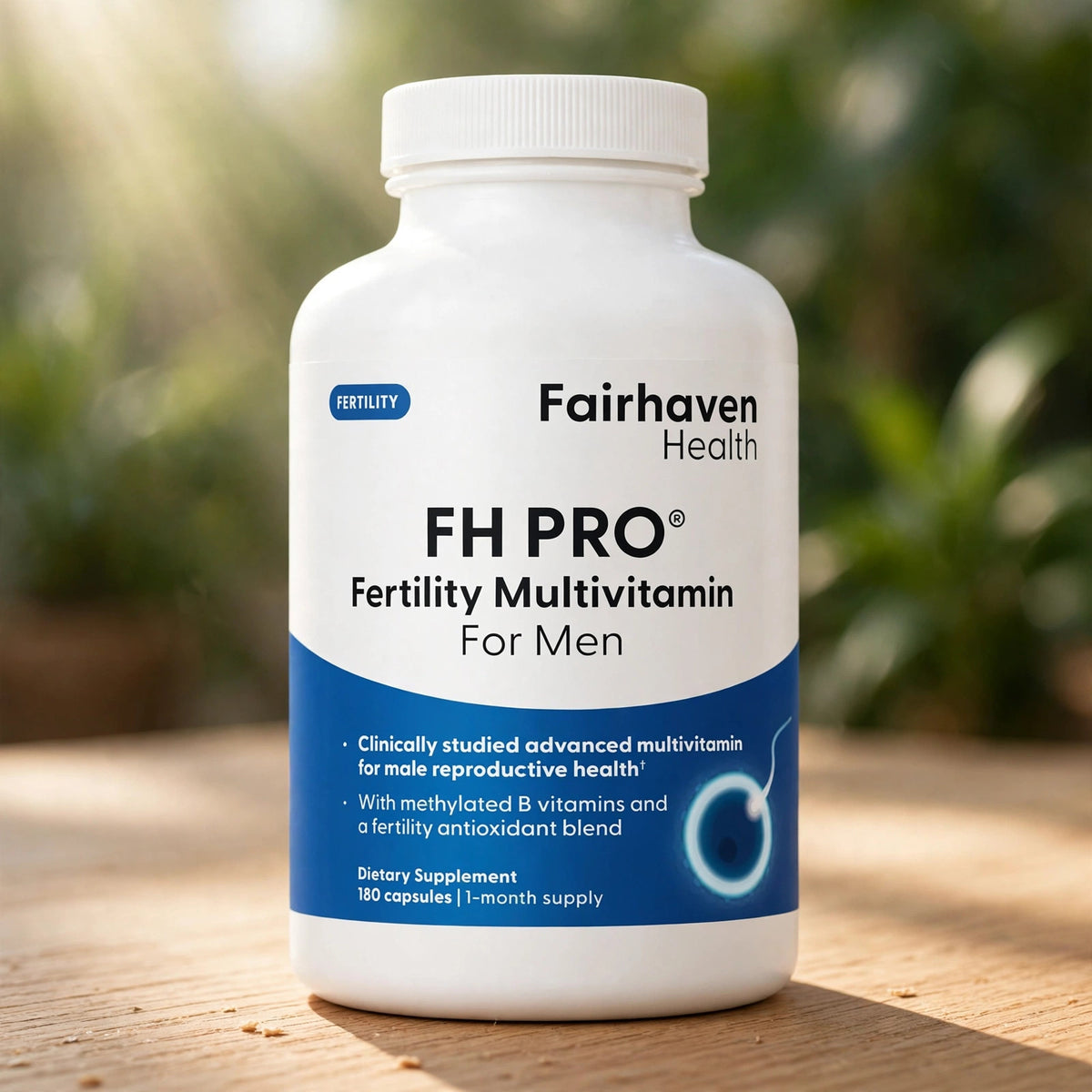 Fairhaven Health FH PRO Fertility Multivitamin for Men, 180 Capsules - wood