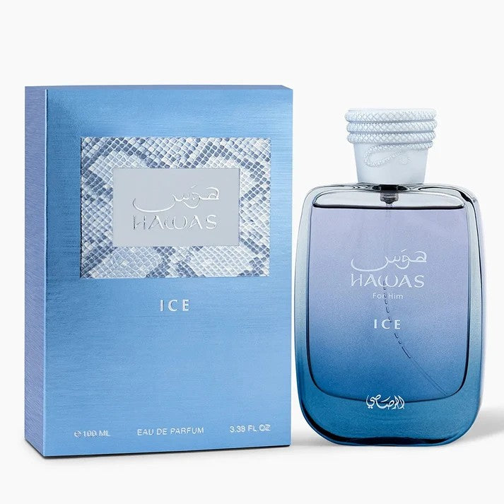 RASASI Hawas Ice for Men Eau de Parfum Premium Arabian Fragrance – 3.4 Ounce / 100 ml – New Sealed - view 1