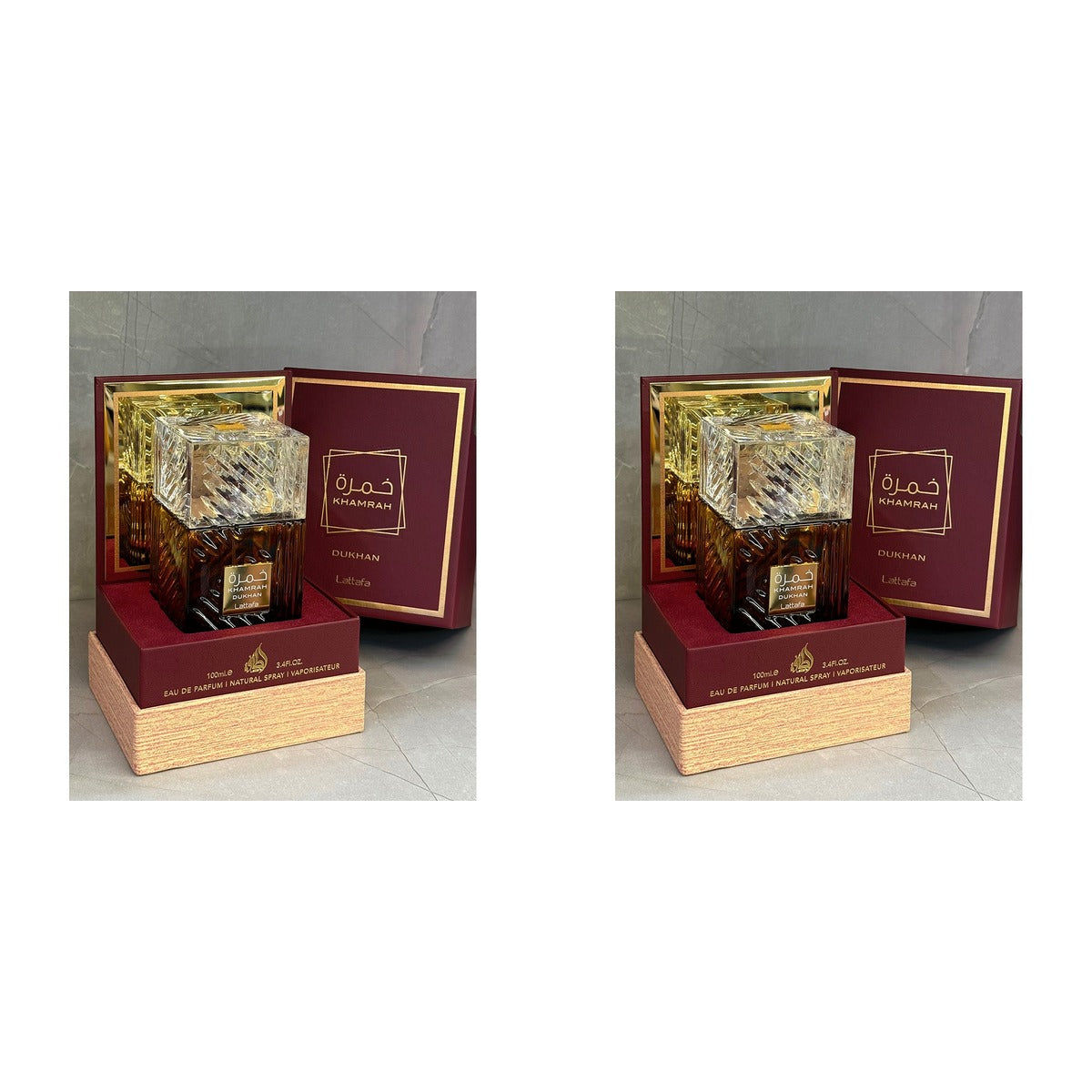 Lattafa Khamrah Dukhan Permufe EDP Long Lasting 100ml - Duo - 2 Bottles (10% OFF)