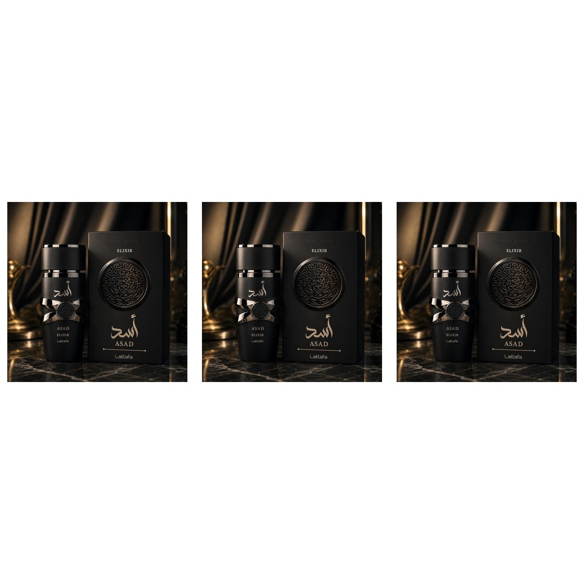 Lattafa Asad Elixir EDP 3.4oz - Trio - 3 Bottles (20% OFF)