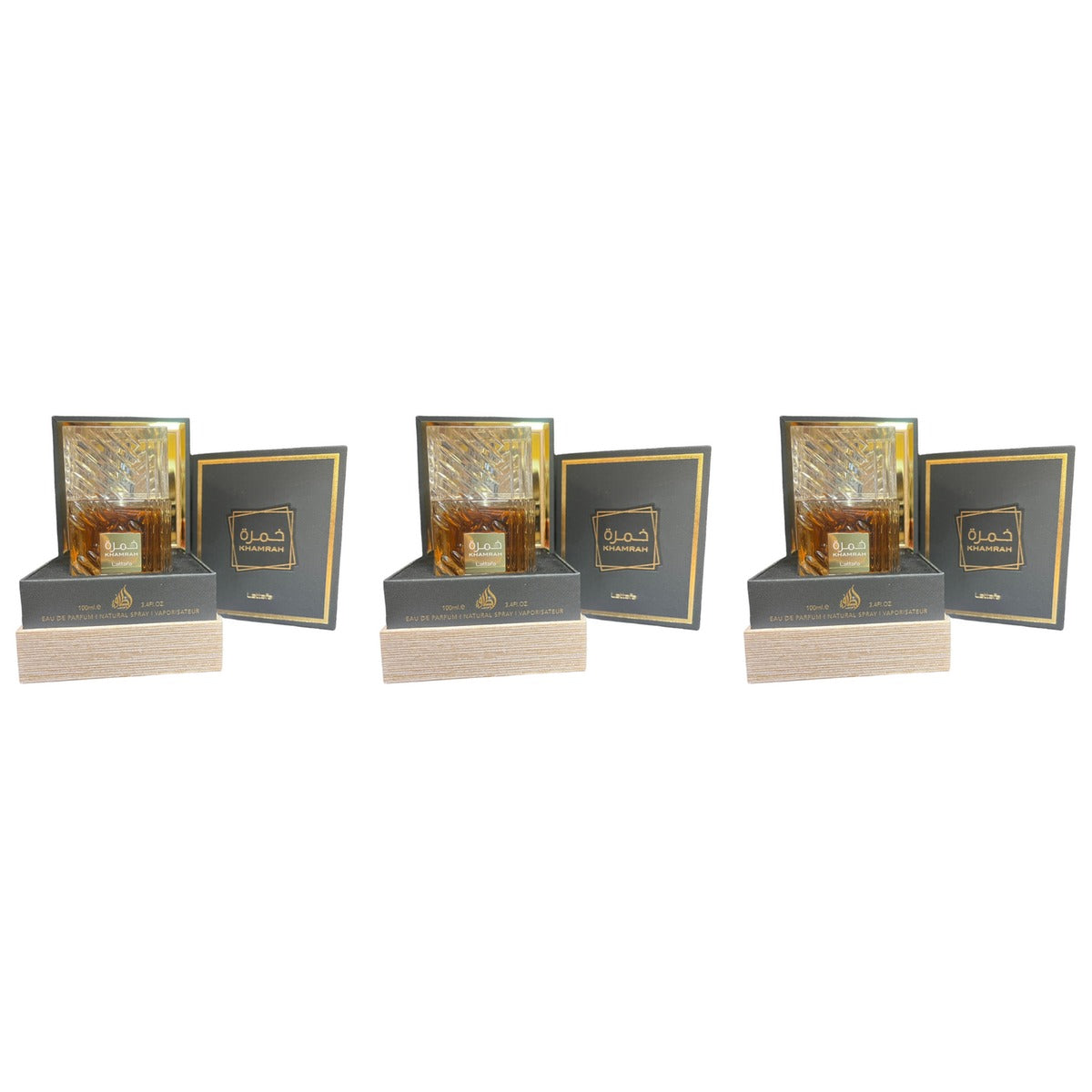 Khamrah KARAZ by Lattafa for EDP 3.4oz - Trio - 3 Bottles (20% OFF)