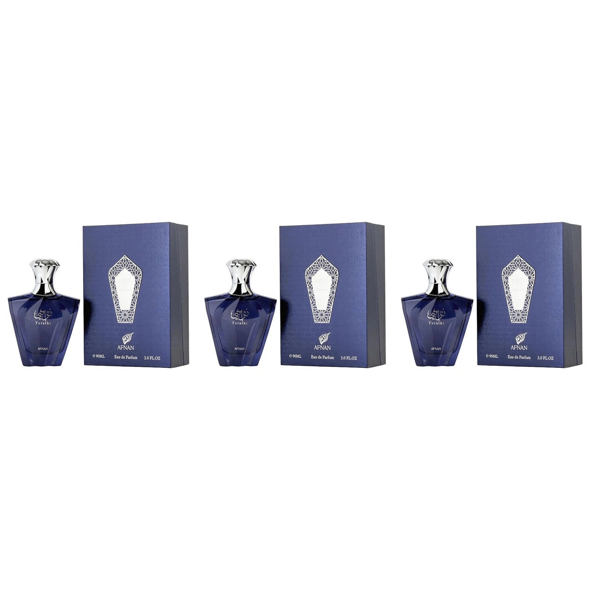 Turathi Blue by Afnan EDP 3oz - Trio - 3 Bottles (20% OFF)