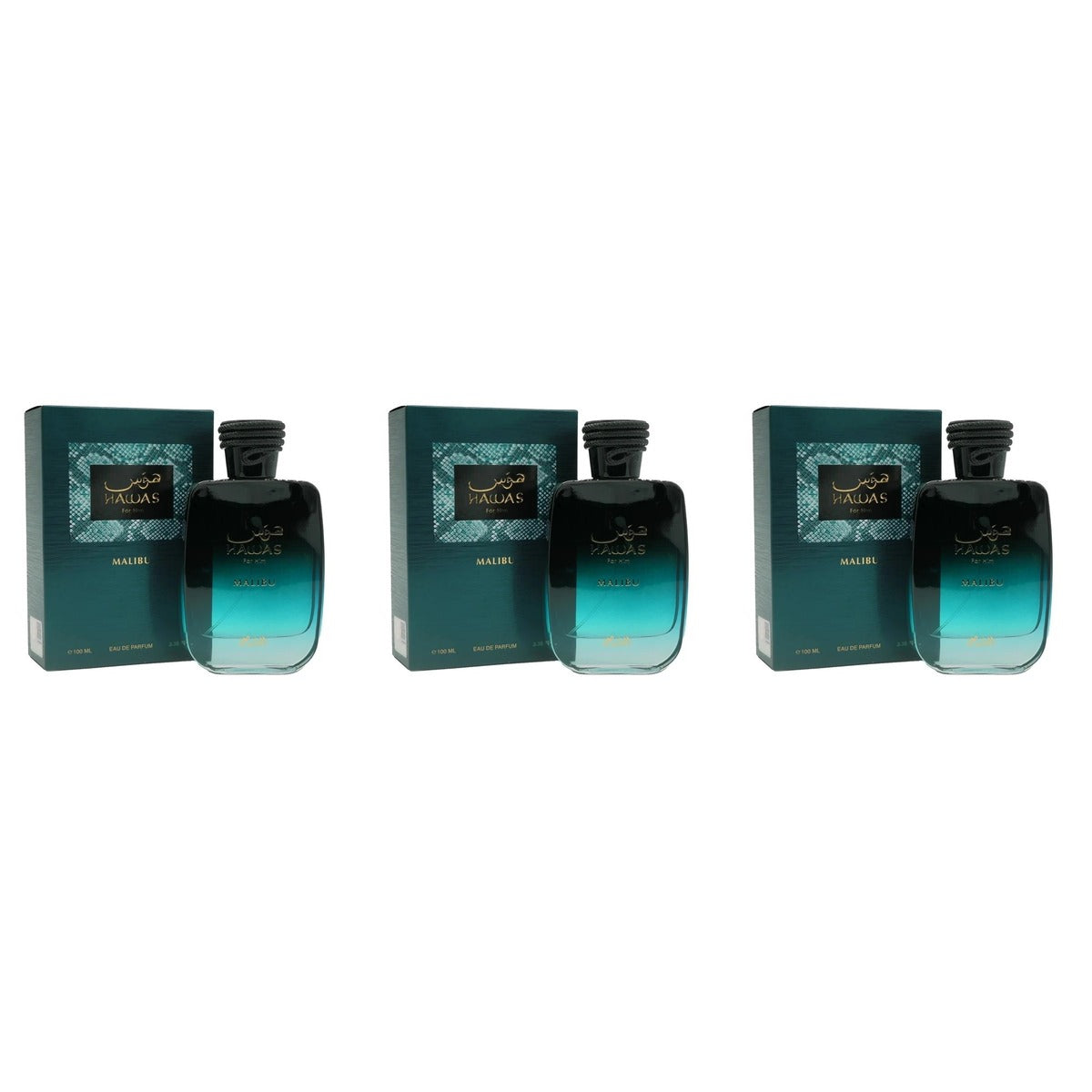 Rasasi Hawas Malibu EDP 100ml - Trio - 3 Bottles (20% OFF)