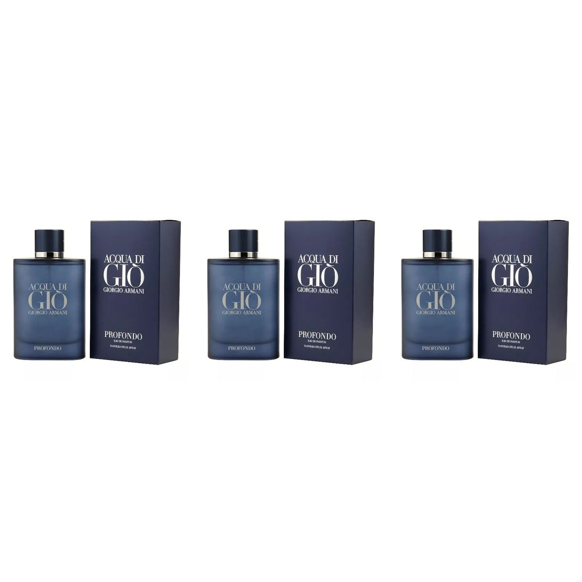 Acqua Di Gio Profondo by Giorgio Armani EDP 4.2oz - Trio - 3 Bottles (20% OFF)