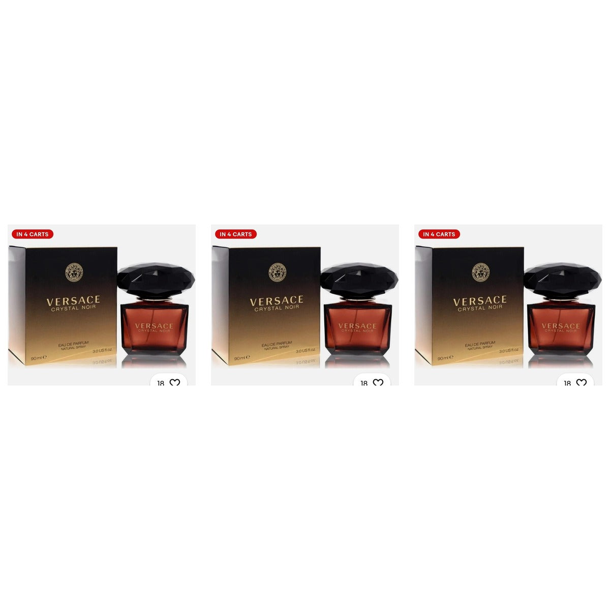 Versace Crystal Noir EDP 3oz - Trio - 3 Bottles (20% OFF)