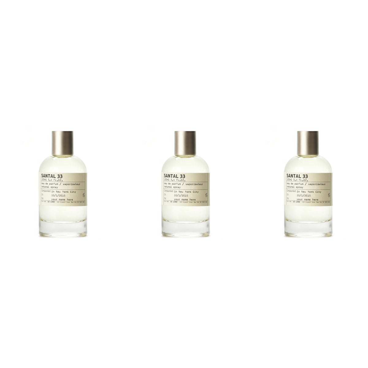 Le Labo Santal 33 EDP 3.4oz - Trio - 3 Bottles (20% OFF)