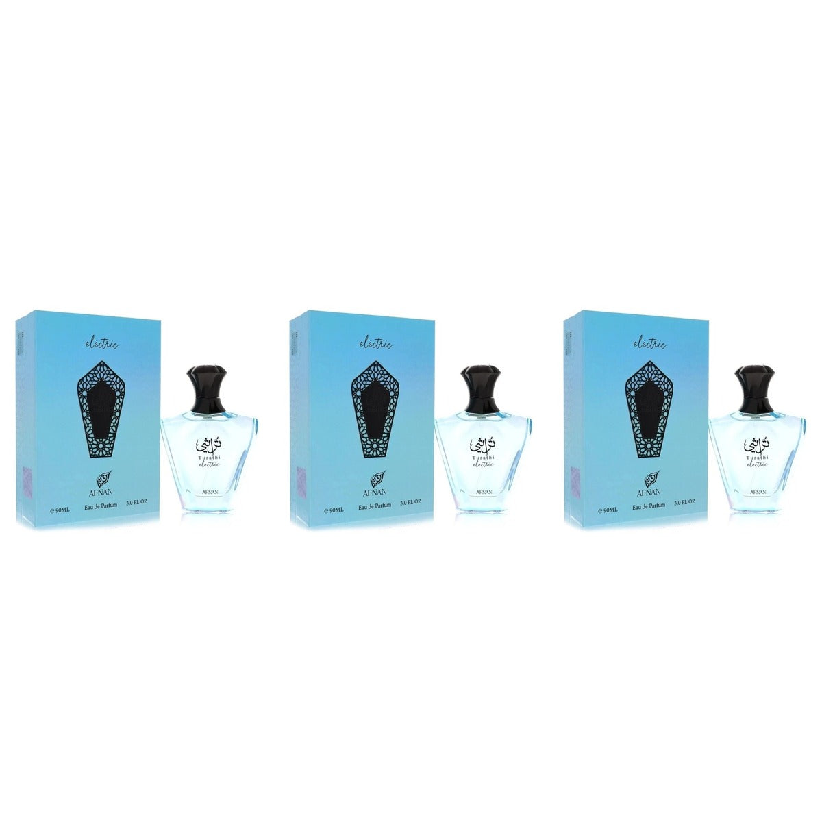 Afnan Turathi Electric by Afnan EDP 3.0oz - Trio - 3 Bottles (20% OFF)