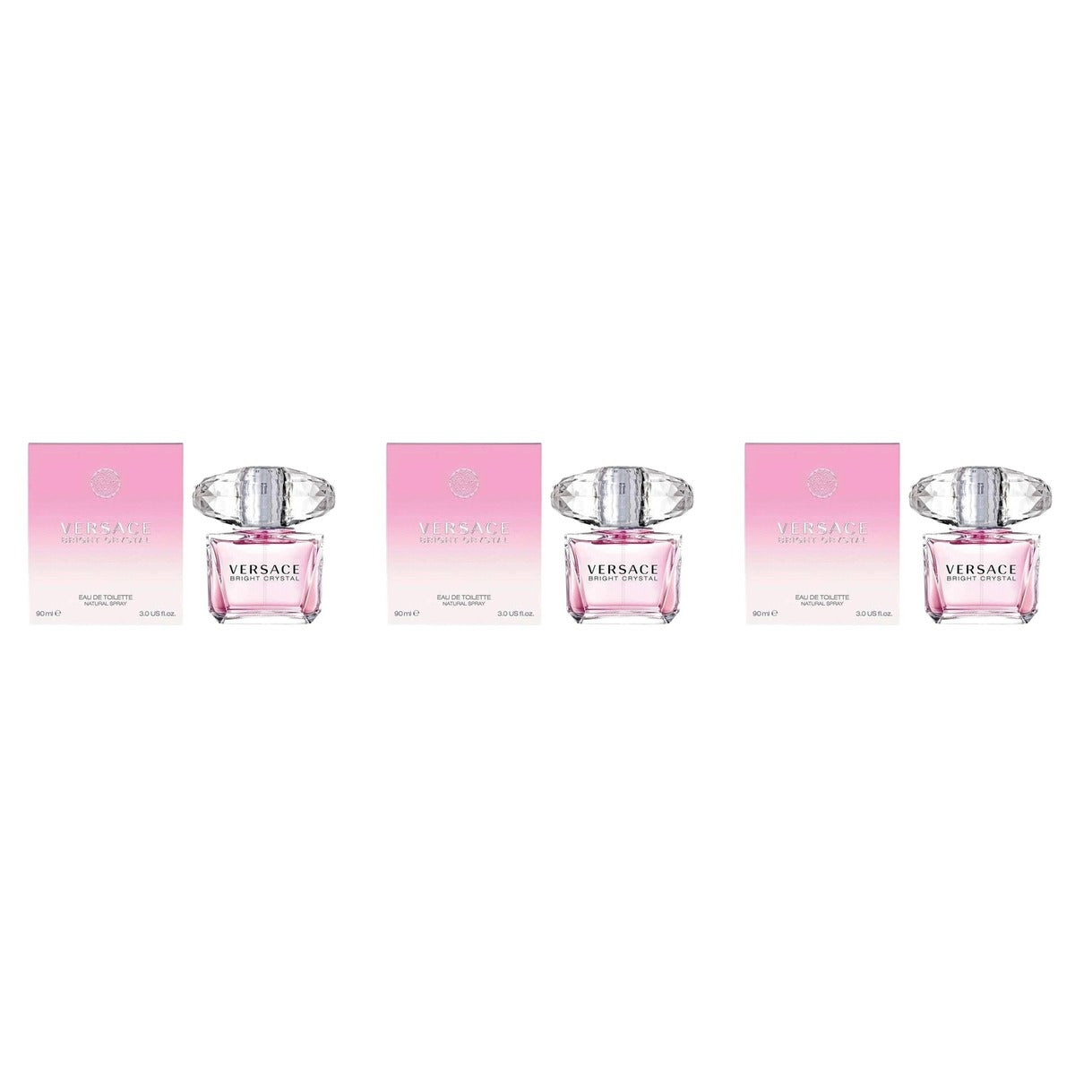 Versace Bright Crystal EDT 3.0oz - Trio - 3 Bottles (20% OFF)