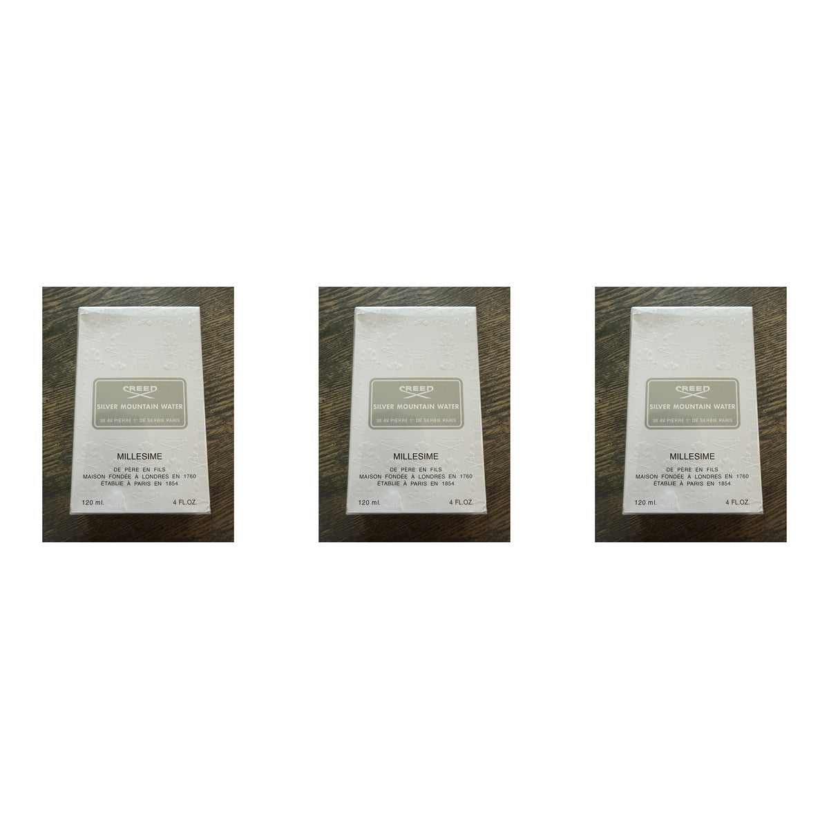 Creed Silver Mountain Millesime Water . Cologne 120ml - Trio - 3 Bottles (20% OFF)