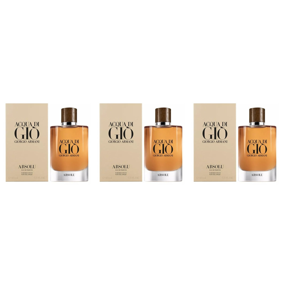 Giorgio Armani Acqua di Gio Absolu Eau de Parfume EDP 4.2oz - Trio - 3 Bottles (20% OFF)