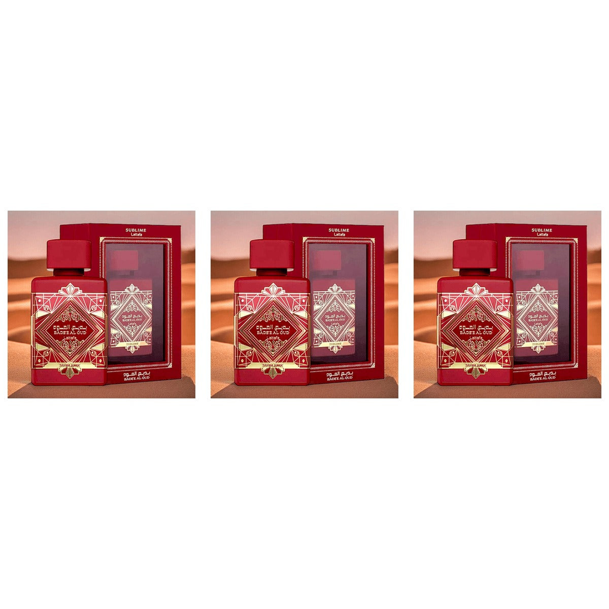 Lattafa Bade’e Al Oud Sublime EDP Perfumes 100ml - Trio - 3 Bottles (20% OFF)