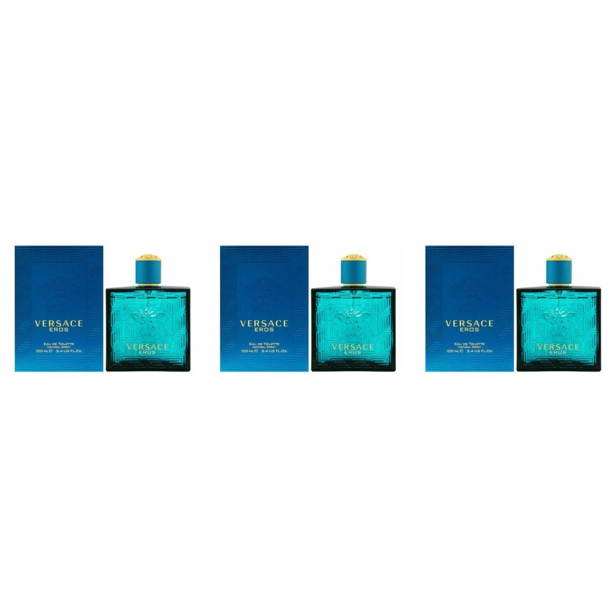 Versace Eros EDT 3.4oz - Trio - 3 Bottles (20% OFF)